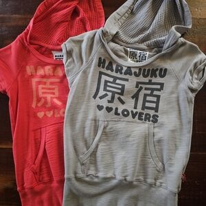 Harajuku Lovers Hoodies - Red and Gray